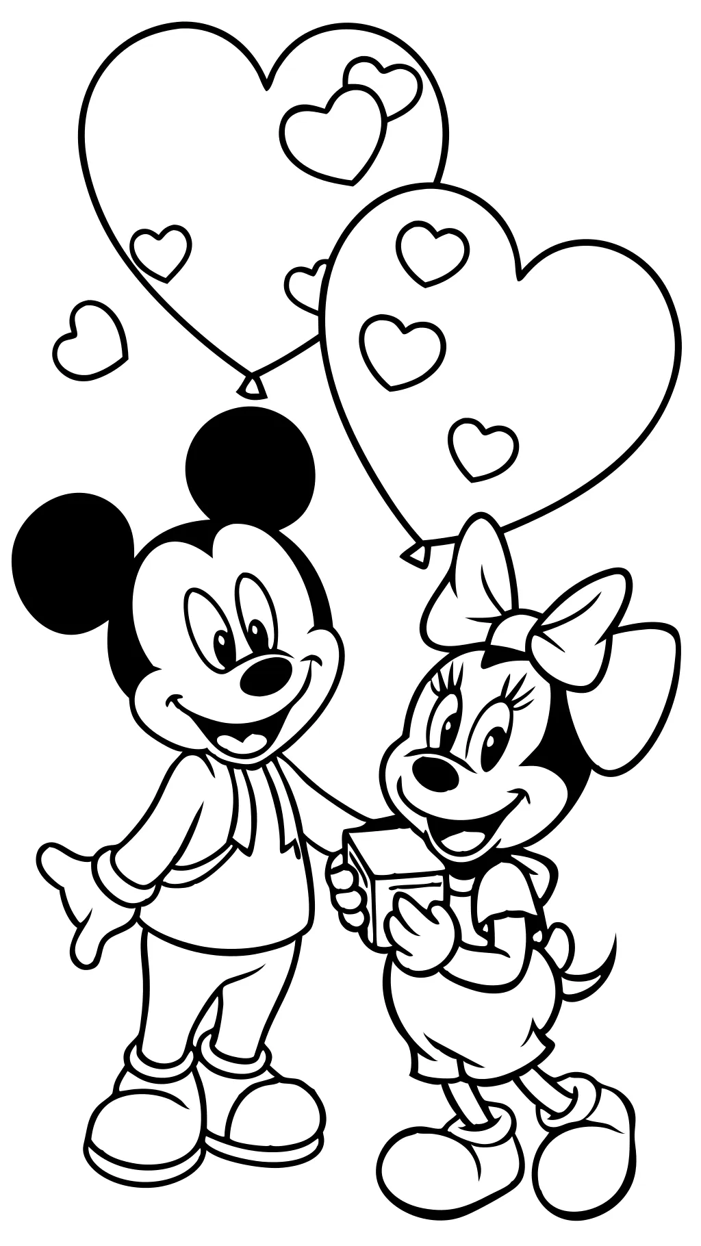 Páginas para colorear del día de San Valentín Disney